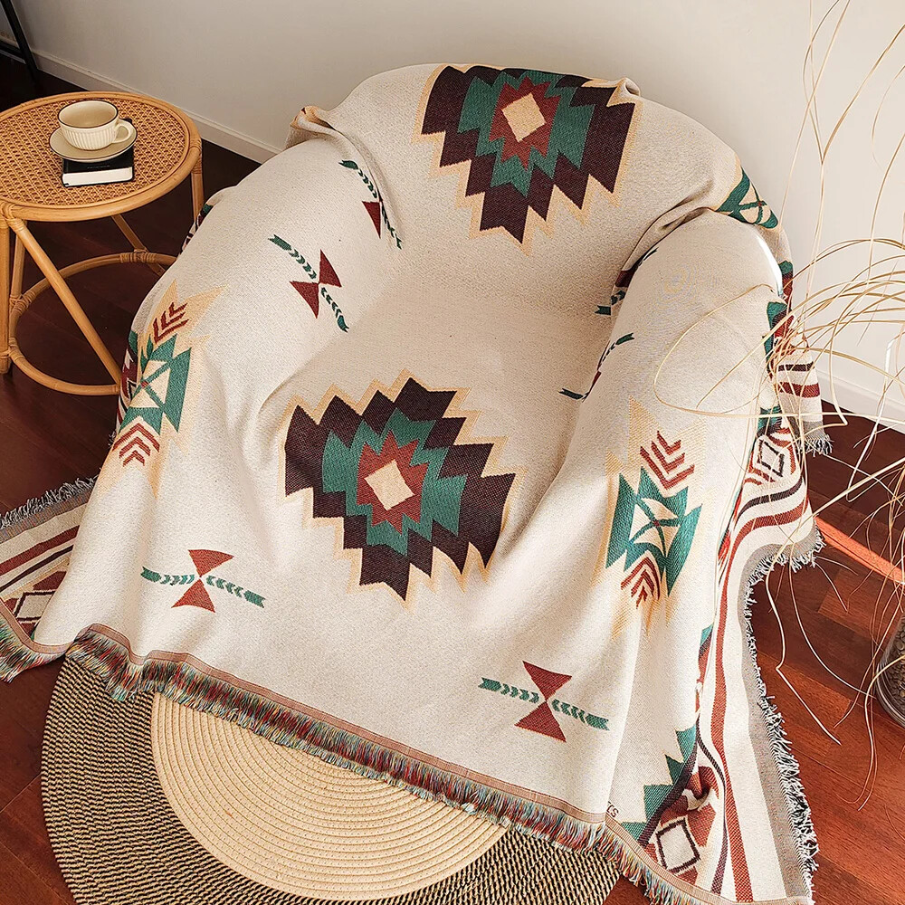 Couverture aztèque Boho surdim - Boho Throw Blanket Fringe avis et prix