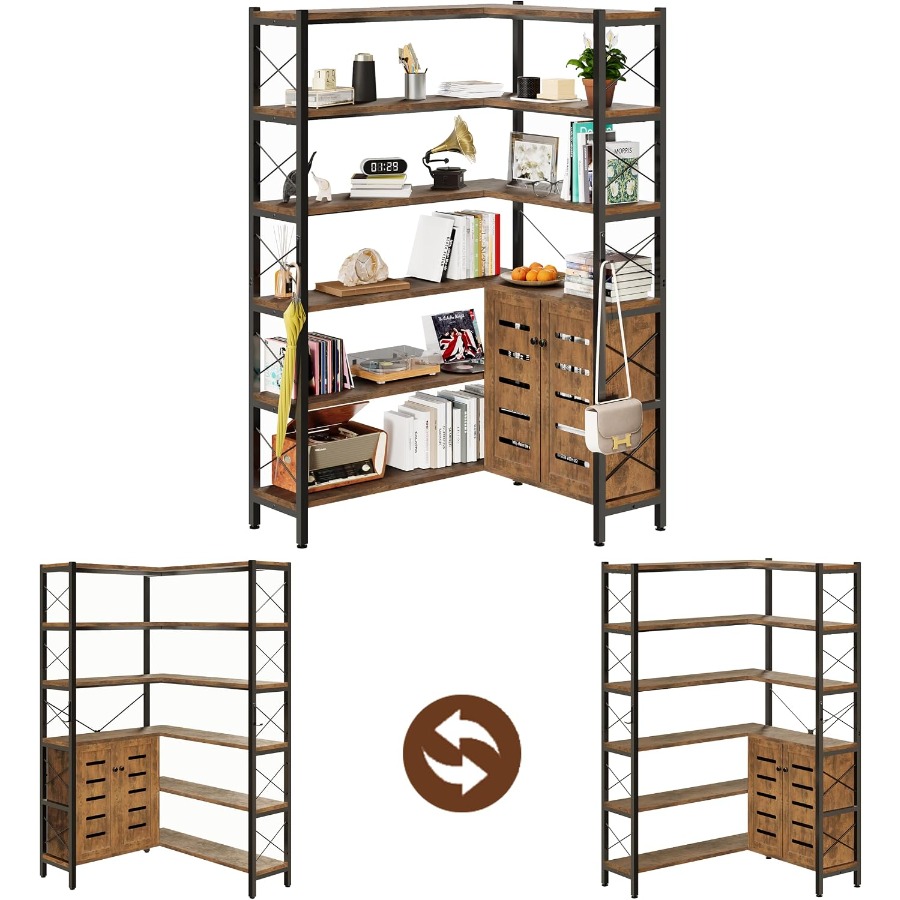 Bibliothèque d'angle à 6 étagè - Storage & Organization avis et prix