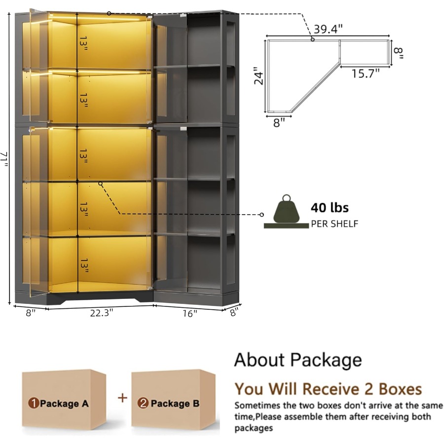 Vitrine d'angle pour objets de - Storage & Organization avis et prix