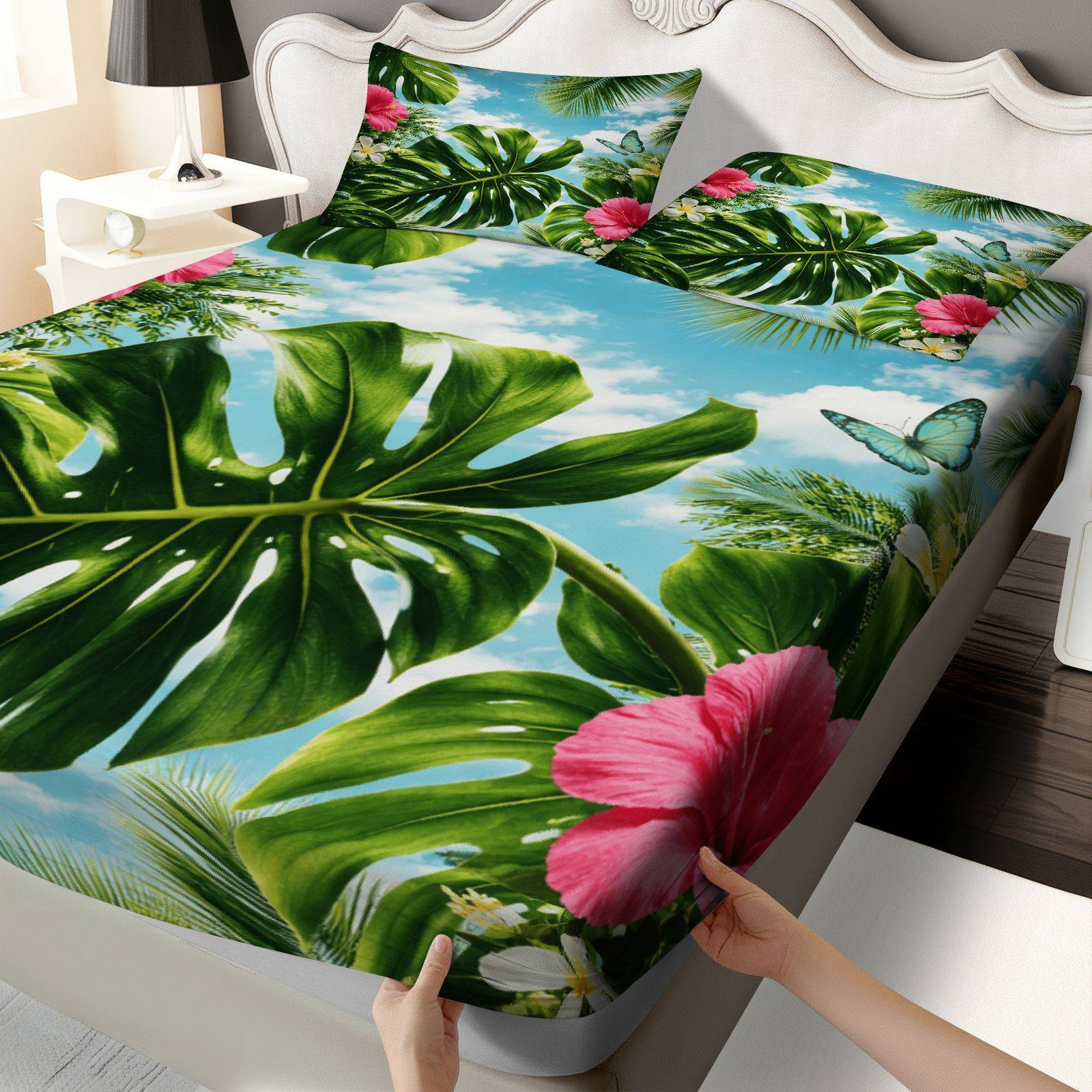 Parure de lit Hibiscus tropica - Fitted Bed Sheets Deep Pocket avis et prix